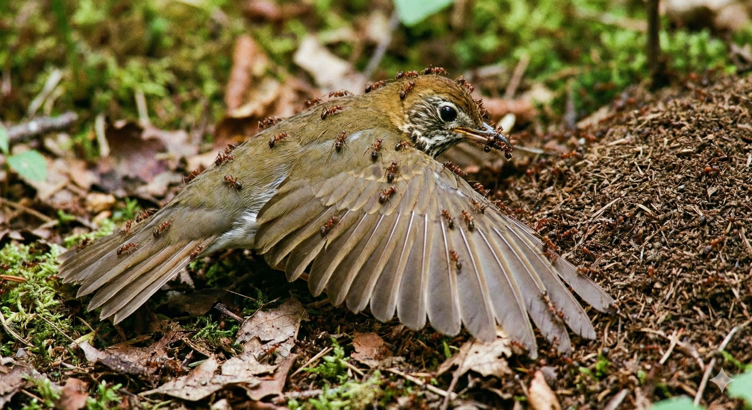 Saat Burung Membiarkan Semut Menggigit Tubuhnya dengan Sengaja